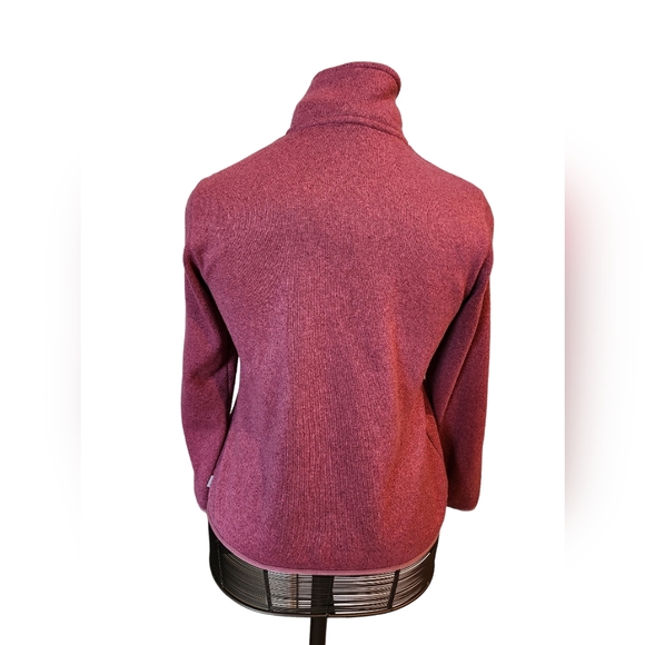 EDDIE BAUER Size Medium zip up fleece. Color is between cranberry & plum. - Picture 2 of 6